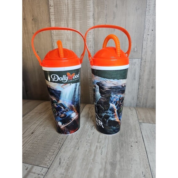 Dollywood Big Bear Mountain Souvenir Tumbler Cups 24oz Pair 2023 Clean - Picture 2 of 8